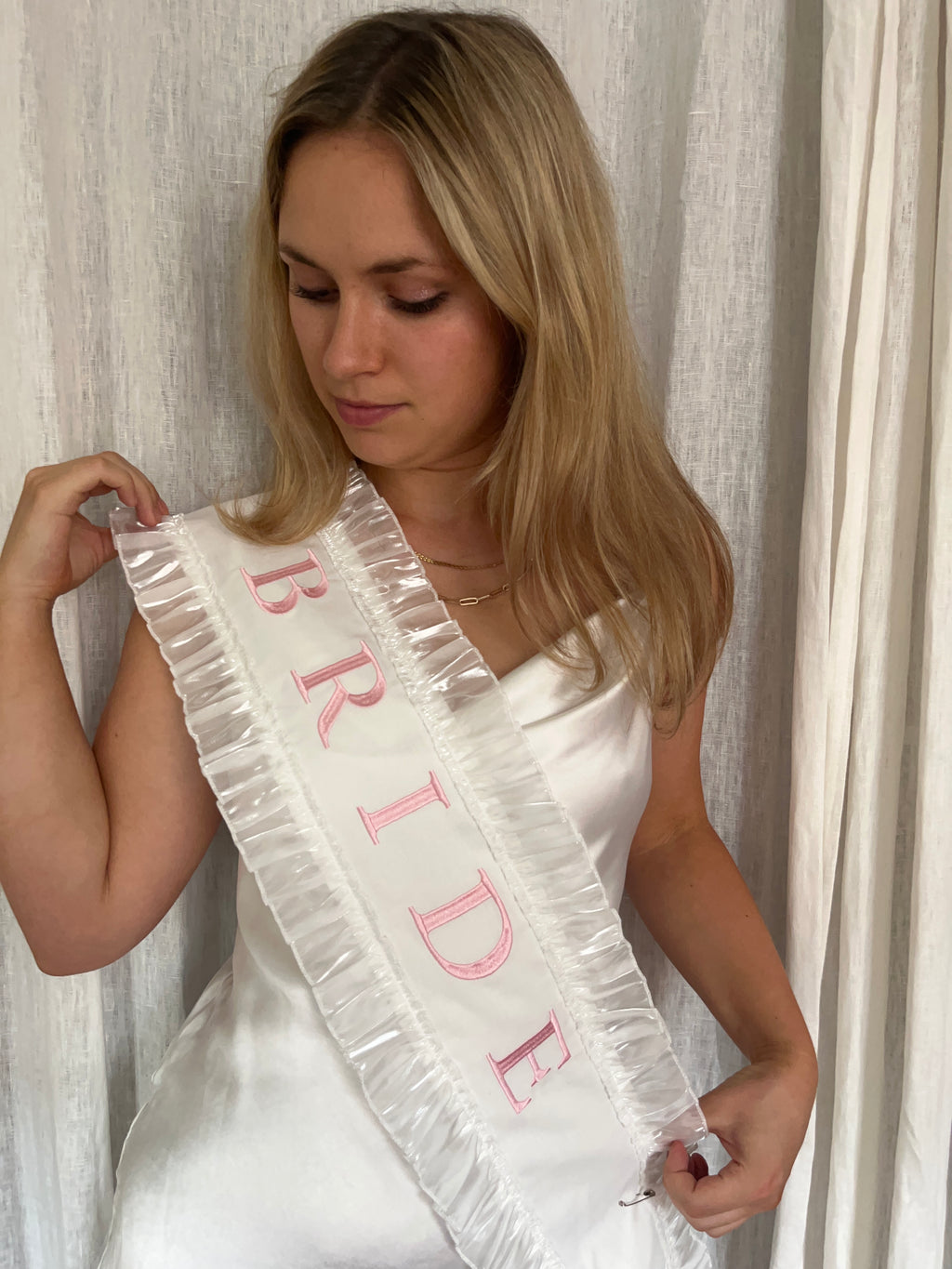 White Bride Hen Party Sash