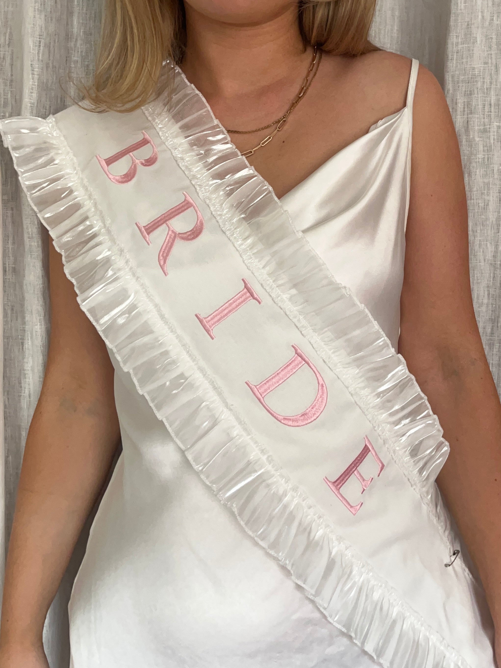 White Bride Hen Party Sash