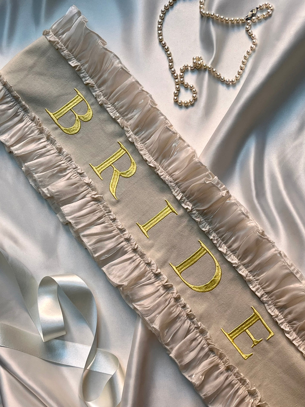 Beige Bride Hen Party Sash