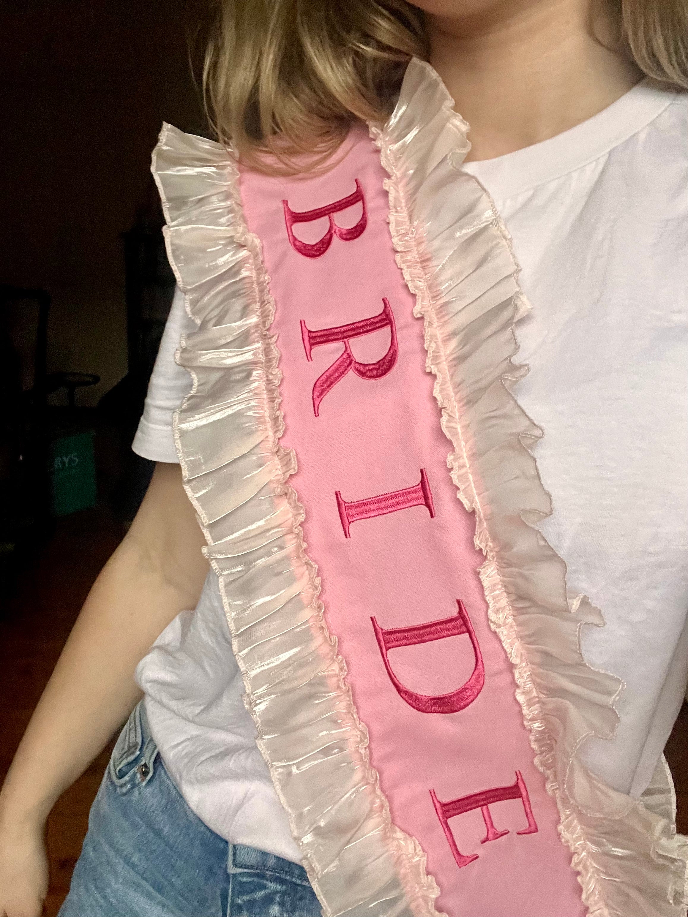 Pink Bride Hen Party Sash